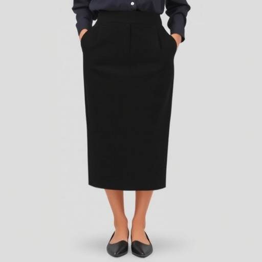 Gonna a tubino in cotone organico nero