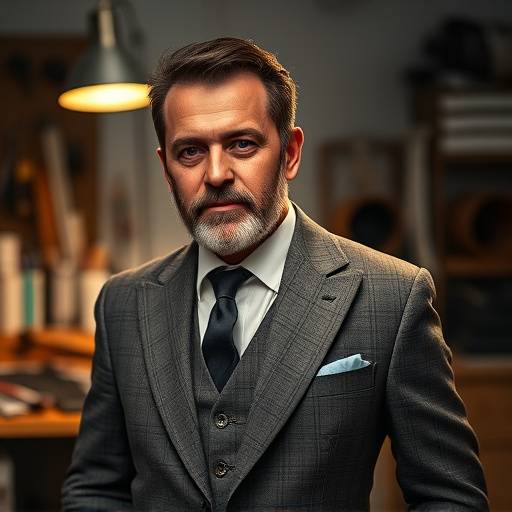 Ritratto di Alessandro Martini, artigiano sarto presso Eleganza Sostenibile