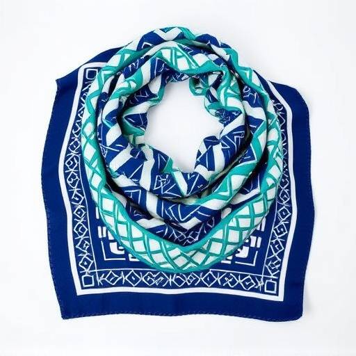 Sciarpa in seta etica con motivo geometrico